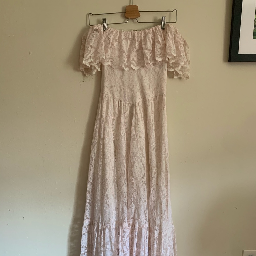 Adorable Pink Lace Floor length gown